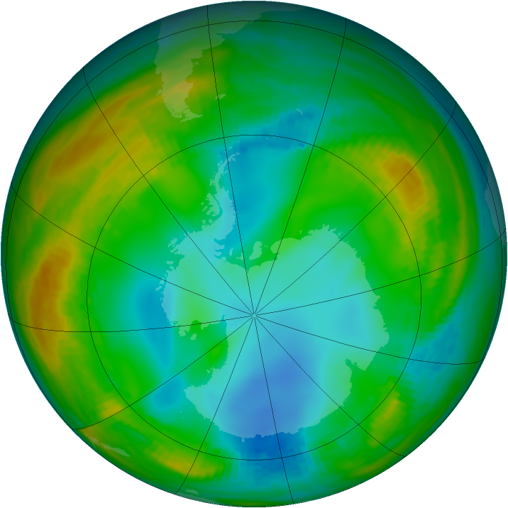Antarctic ozone map for 17 July 1982